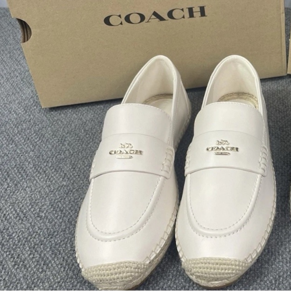 COACH CAP49 Women's Loafer Espadrille Chalk White EU 39.5 US 9 Brand New In Box - Picture 12 of 12